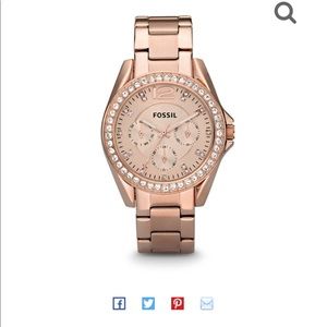 Gold boyfriend Fossil watch with box